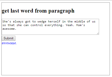 get last word using jquery lastindexof and jQuery pop