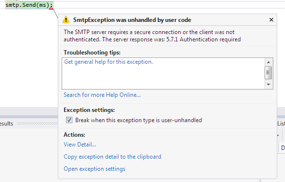 smtp server requires a secure connection 5.5 1 