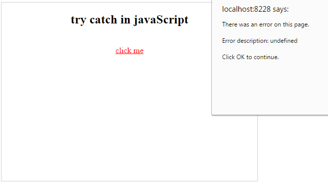error handling in javascript try catch example