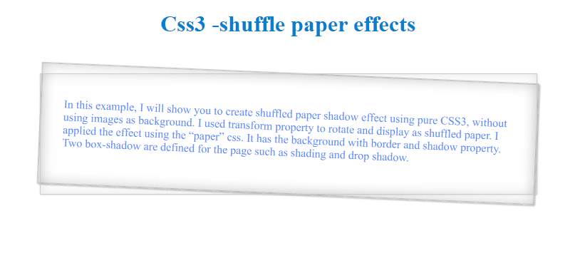 paper shadow box effect css3