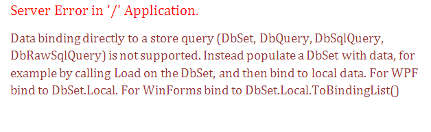 Instead populate a DbSet with data, for example by calling Load on the DbSet