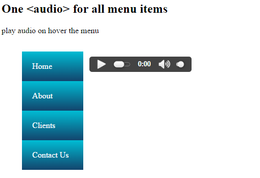 play audio on hover using jQuery