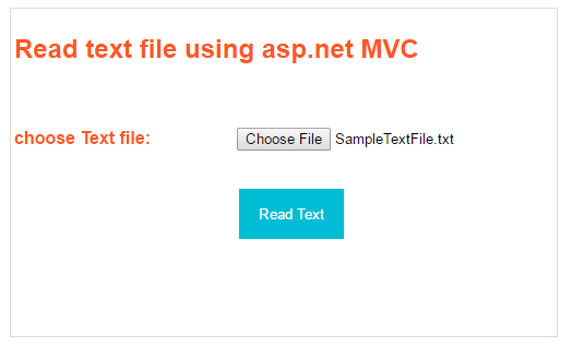 Read text file using asp.net MVC