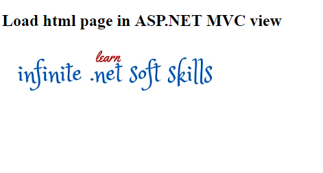 Load html page in ASP.NET MVC view