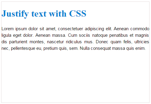left justify text css